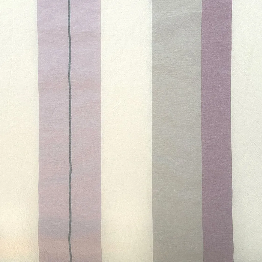 Completo lenzuola a righe in cotone NO STIRO - immagine 4